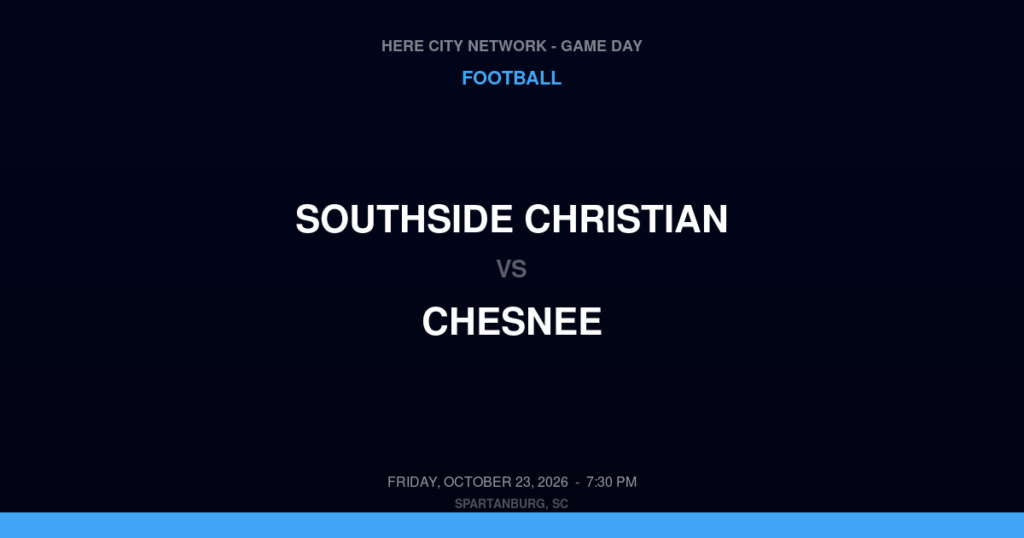 Southside Christian vs. Chesnee — Football Game Day — Chesnee, SC — Oct 23, 2026