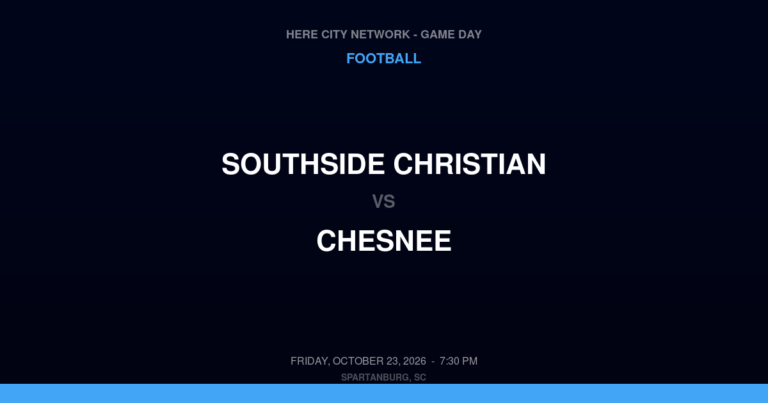 Southside Christian vs. Chesnee — Football Game Day — Chesnee, SC — Oct 23, 2026