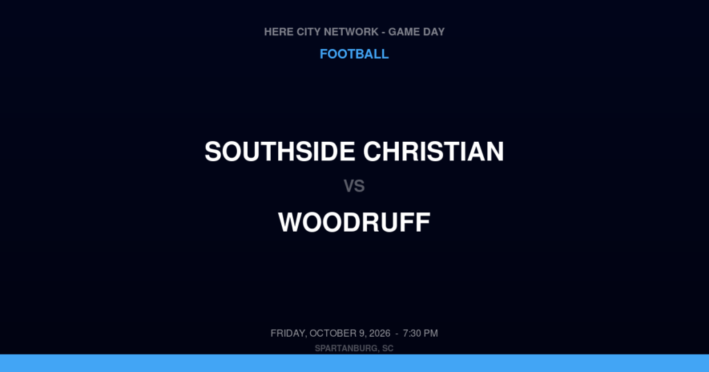 Southside Christian vs. Woodruff — Football Game Day — Woodruff, SC — Oct 9, 2026