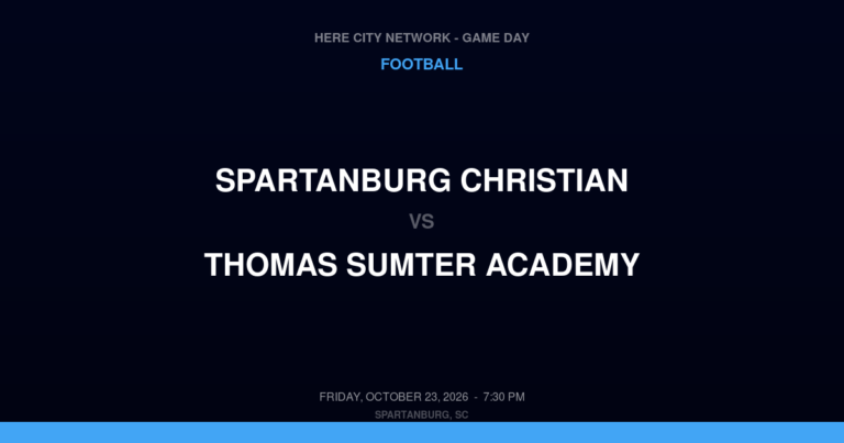 Spartanburg Christian vs. Thomas Sumter Academy — Football Game Day — Dalzell, SC — Oct 23, 2026