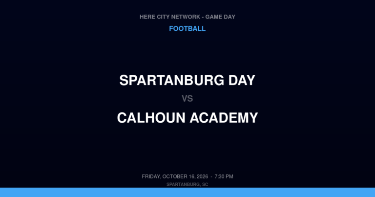 Spartanburg Day vs. Calhoun Academy — Football Game Day — St. Matthews, SC — Oct 16, 2026