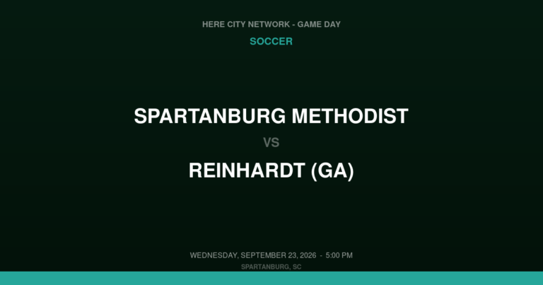 Spartanburg Methodist vs. Reinhardt (GA) — Soccer Game Day — Spartanburg, SC — Sep 23, 2026