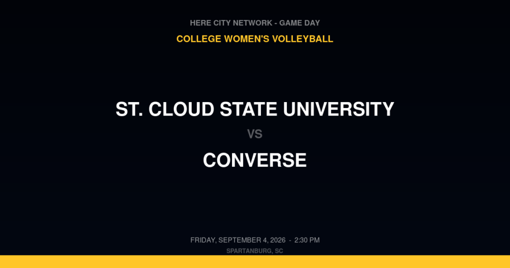 St. Cloud State University vs. Converse — College Women's Volleyball Game Day — Spartanburg, SC — Sep 4, 2026