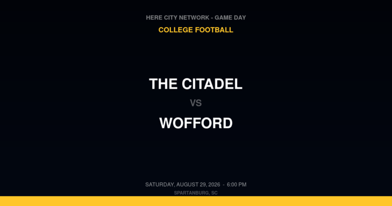 The Citadel vs. Wofford — College Football Game Day — Spartanburg, SC — Aug 29, 2026