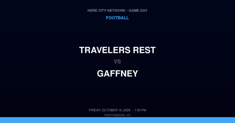 Travelers Rest vs. Gaffney — Football Game Day — Gaffney, SC — Oct 16, 2026