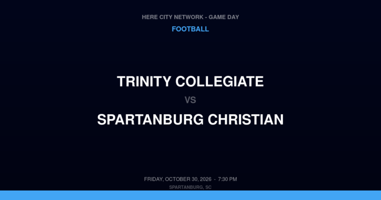 Trinity Collegiate vs. Spartanburg Christian — Football Game Day — Spartanburg, SC — Oct 30, 2026