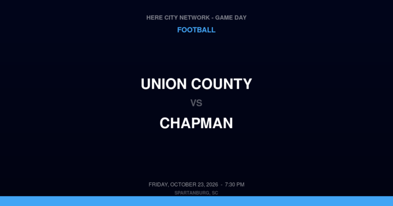 Union County vs. Chapman — Football Game Day — Inman, SC — Oct 23, 2026