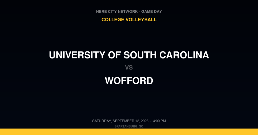 University of South Carolina vs. Wofford — College Volleyball Game Day — Spartanburg, SC — Sep 12, 2026