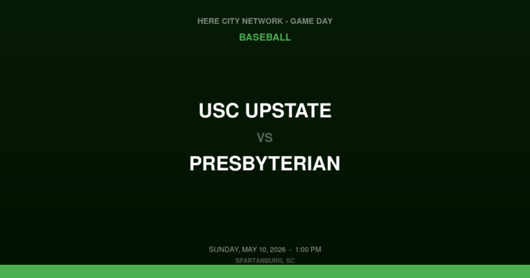 USC Upstate vs. Presbyterian — Baseball Game Day — Spartanburg, SC — May 10, 2026