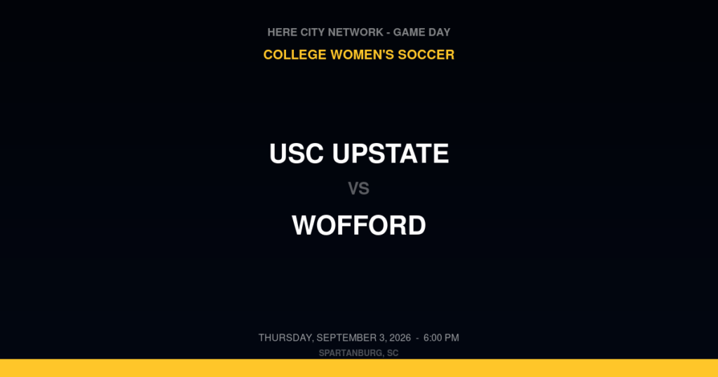USC Upstate vs. Wofford — College Women's Soccer Game Day — Spartanburg, SC — Sep 3, 2026