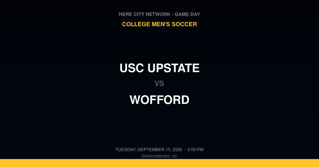 USC Upstate vs. Wofford — College Men's Soccer Game Day — Spartanburg, SC — Sep 15, 2026