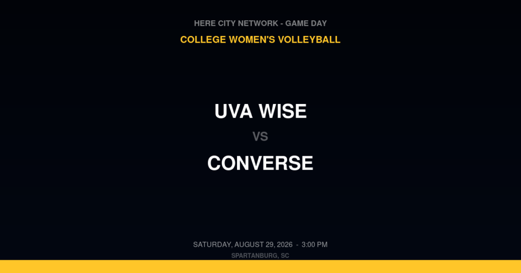 UVA Wise vs. Converse — College Women's Volleyball Game Day — Spartanburg, SC — Aug 29, 2026