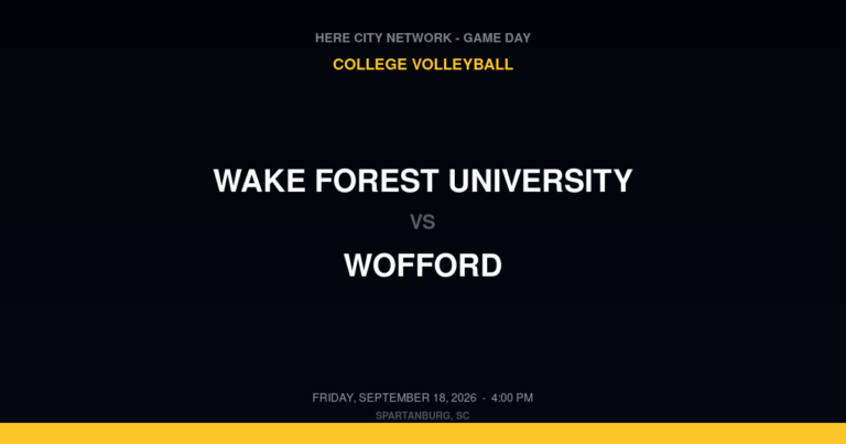 Wake Forest University vs. Wofford — College Volleyball Game Day — Spartanburg, SC — Sep 18, 2026