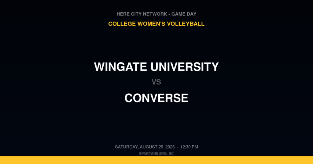 Wingate University vs. Converse — College Women's Volleyball Game Day — Spartanburg, SC — Aug 29, 2026