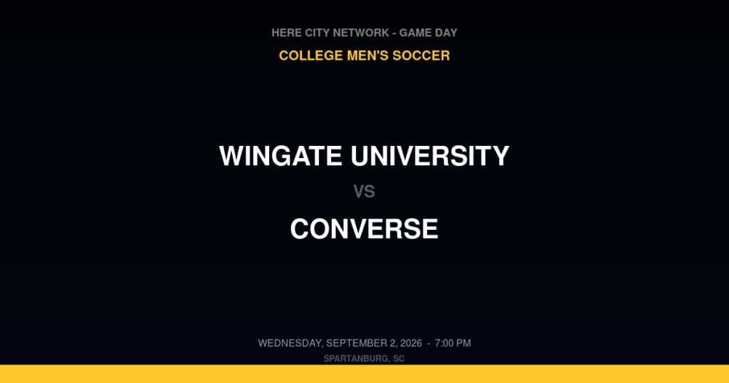 Wingate University vs. Converse — College Men's Soccer Game Day — Spartanburg, SC — Sep 2, 2026