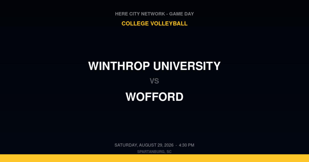 Winthrop University vs. Wofford — College Volleyball Game Day — Spartanburg, SC — Aug 29, 2026