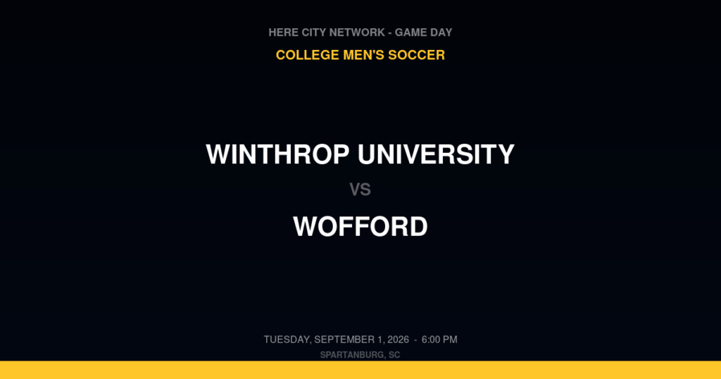 Winthrop University vs. Wofford — College Men's Soccer Game Day — Spartanburg, SC — Sep 1, 2026