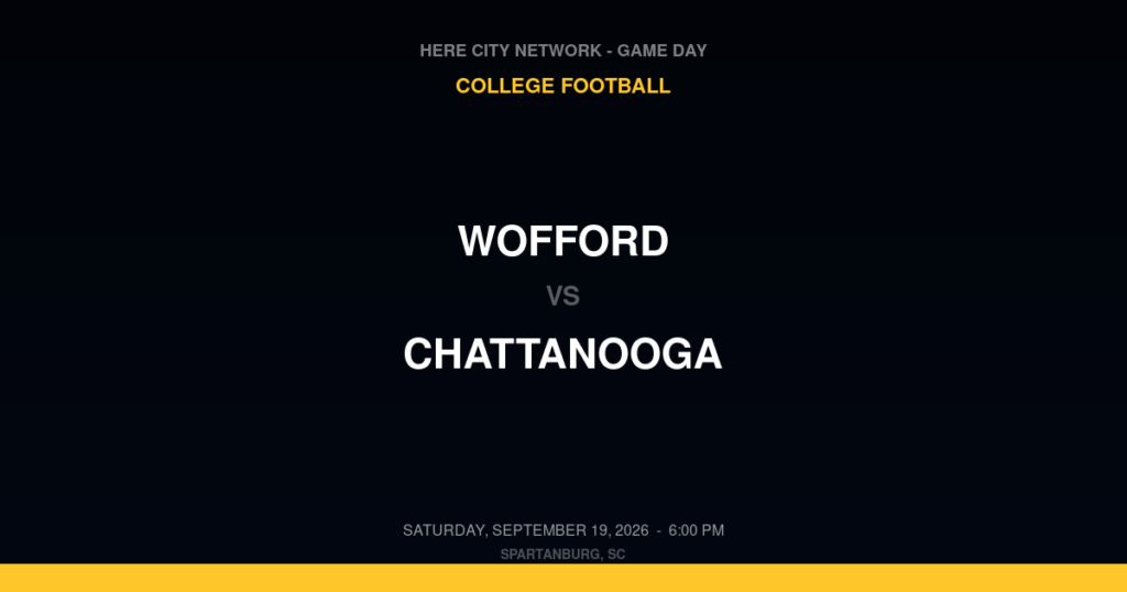 Wofford vs. Chattanooga — College Football Game Day — Spartanburg, SC — Sep 19, 2026