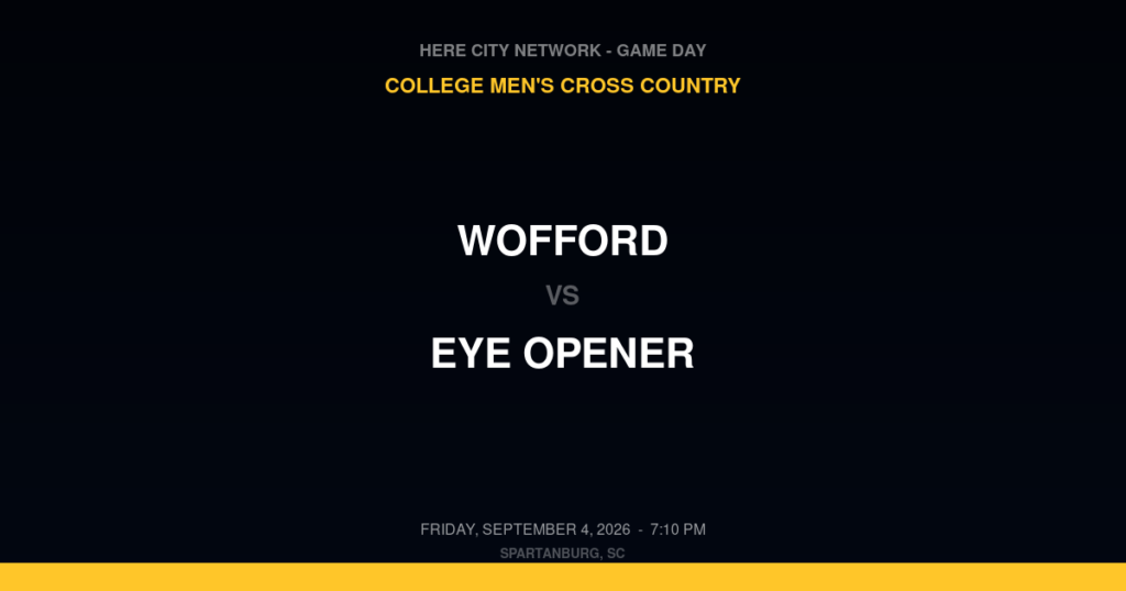 Wofford vs. Eye Opener — College Women's Cross Country Game Day — Spartanburg, SC — Sep 4, 2026