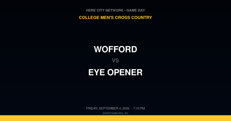 Wofford vs. Eye Opener — College Men's Cross Country Game Day — Spartanburg, SC — Sep 4, 2026