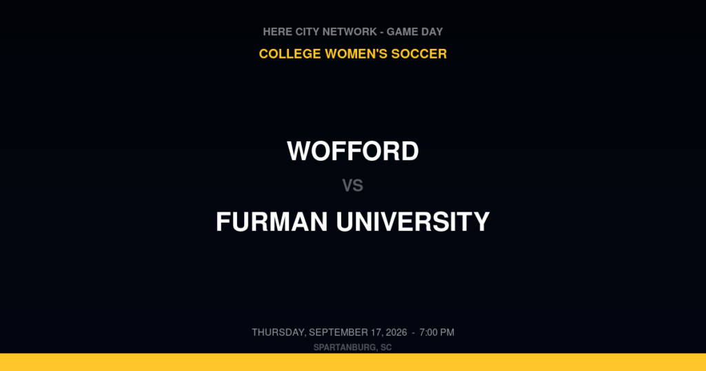 Wofford vs. Furman University — College Women's Soccer Game Day — Spartanburg, SC — Sep 17, 2026