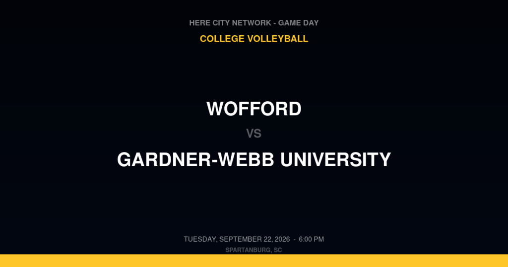Wofford vs. Gardner-Webb University — College Volleyball Game Day — Spartanburg, SC — Sep 22, 2026