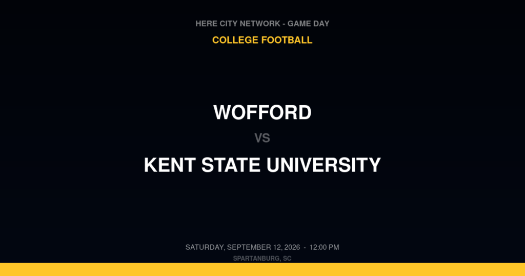Wofford vs. Kent State University — College Football Game Day — Spartanburg, SC — Sep 12, 2026