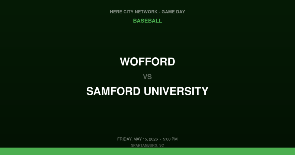 Wofford vs. Samford University — Baseball Game Day — Spartanburg, SC — May 15, 2026