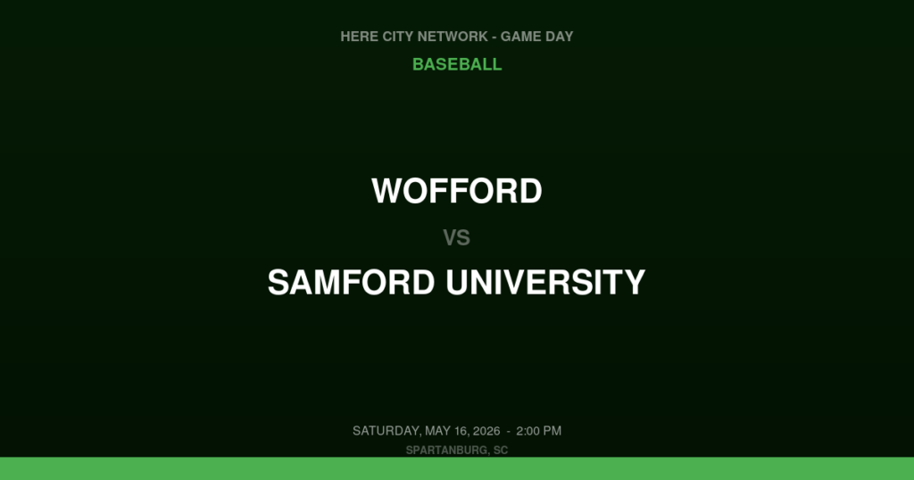 Wofford vs. Samford University — Baseball Game Day — Spartanburg, SC — May 16, 2026