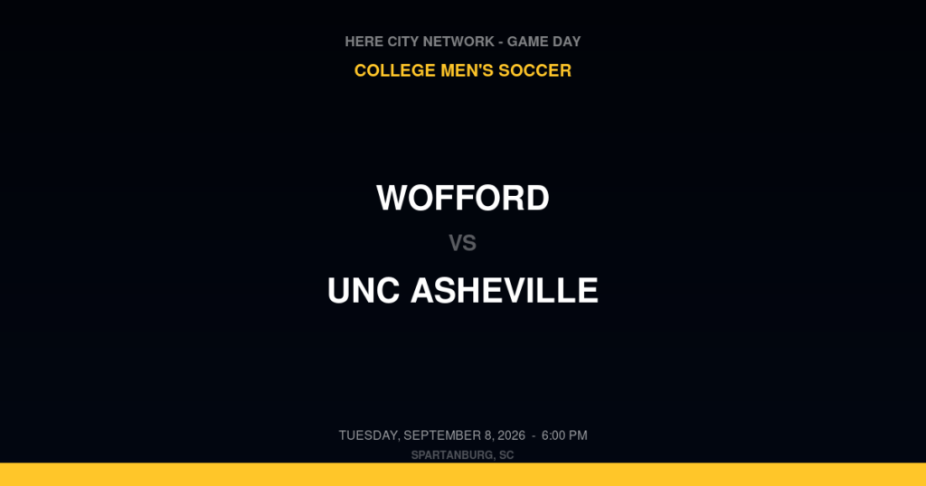 Wofford vs. UNC Asheville — College Men's Soccer Game Day — Spartanburg, SC — Sep 8, 2026