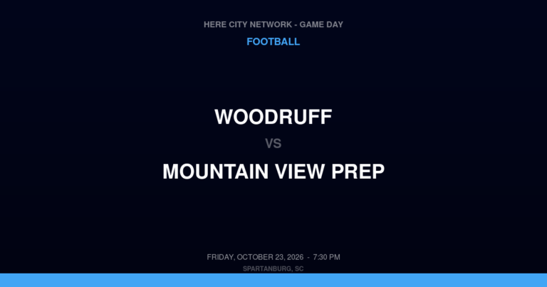 Woodruff vs. Mountain View Prep — Football Game Day — Pacolet, SC — Oct 23, 2026